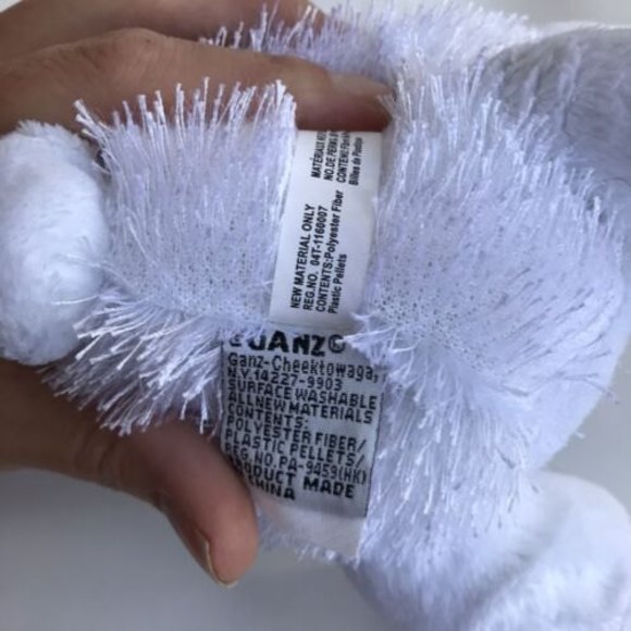 Webkinz White Easter Bunny Rabbit HM078 Stuffed Beanbag Animal Plush W/Code - Picture 7 of 7